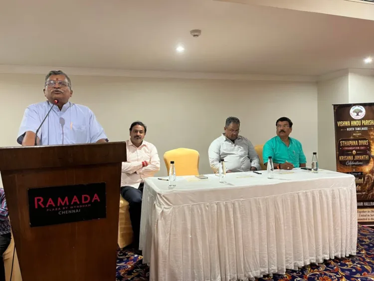 Shri Milind Parande, VHP Organising General Secretary , addressing the gathering in Chennai