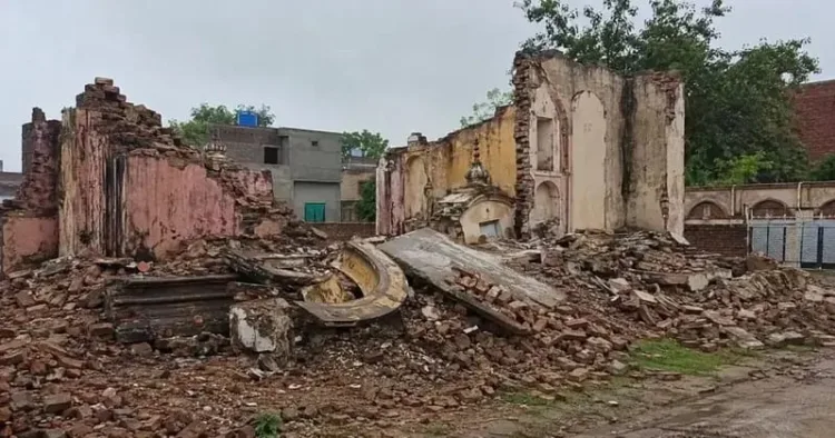 A century-old Hindu Mandir in Pakistan’s Narowal was demolished by Islamic zealots over land encroachment claims