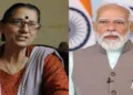 CPI National secretary Amarjeet Kaur (Left) and Prime Minister Narendra Modi (Right)