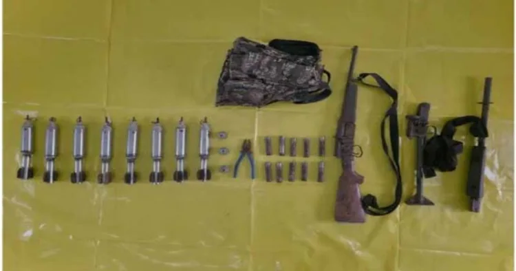 Weapons, BGL cells and other materials recovered from suspected Maoist dump in Chhattisgarh’s Bijapur
