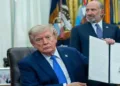 POTUS Trump during a signing ceremony for a pair of executive orders aimed at denying citizenship to certain people born in the US