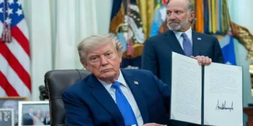POTUS Trump during a signing ceremony for a pair of executive orders aimed at denying citizenship to certain people born in the US