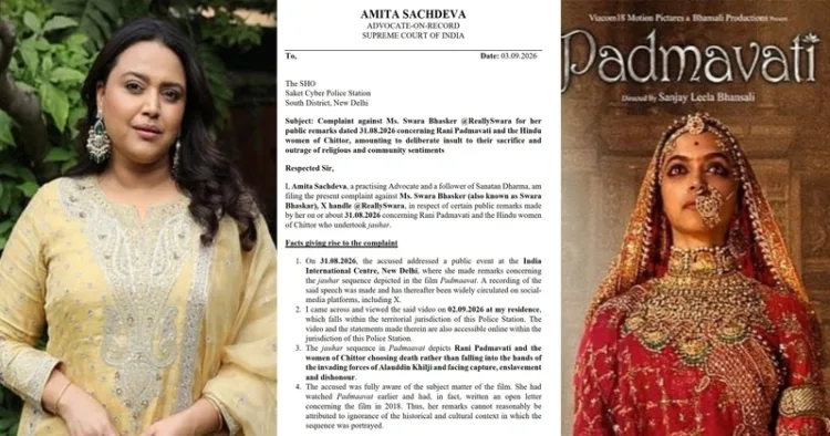 The controversy over Swara Bhaskar’s remarks on Rani Padmavati and Jauhar has escalated, with a Supreme Court lawyer filing a complaint seeking an FIR against her