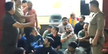 Protesting Hindu activists in Uttarakhand