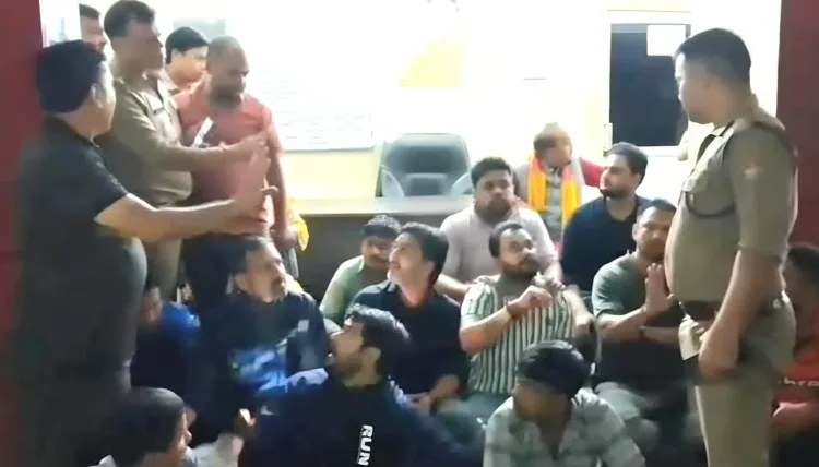 Protesting Hindu activists in Uttarakhand