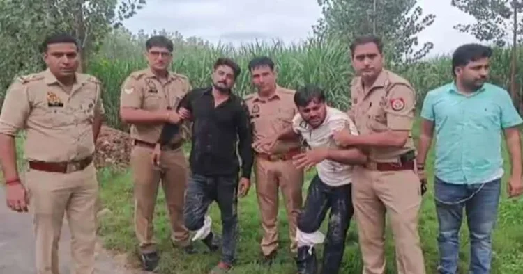 UP police arrested two wanted accused in the Muzaffarnagar minor rape case after an encounter in Reta Nangla forest