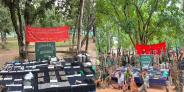Large cache of maoist arms, explosives and other materials recovered in Sukma