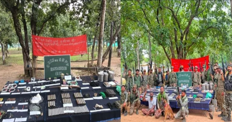 Large cache of maoist arms, explosives and other materials recovered in Sukma