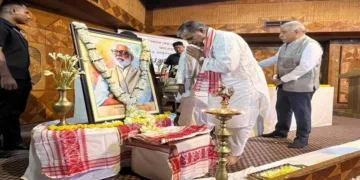 A Balakrishnan Ji was remembered in Guwahati, with Dattatreya Hosabale Ji and Assam Governor Lakshman Prasad Acharya Ji paying tribute