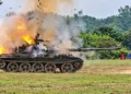Chinese-made Type 59 tank explodes during a Bangladesh Army military exercise in Chattogram