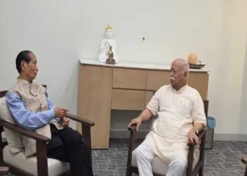 (Left) Naga leader Dr. S. C. Jamir: (Right) RSS Sarsanghchalak Dr Mohan Bhagwat