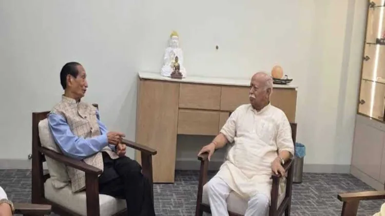 (Left) Naga leader Dr. S. C. Jamir: (Right) RSS Sarsanghchalak Dr Mohan Bhagwat