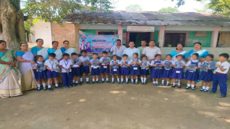 Bharatiya Kisan Sangh distributed free school uniforms, notebooks, pen bundles, bags to 7,000 students in flood-affected areas of Assam