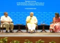 RSS Sarsanghchalak Dr Mohan Bhagwat interacted with students from Class 10 to postgraduate level at a dialogue programme jointly organised by IILM University and Banyan Tree School in New Delhi