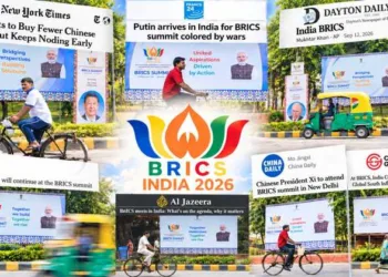 Foreign media frames of the 2026 BRICS Summit place bicycles, autorickshaws and street scenes against the backdrop of India’s growing global diplomatic stature