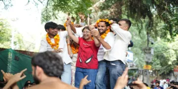 Victorious candidates of ABVP in DUSU College Elections