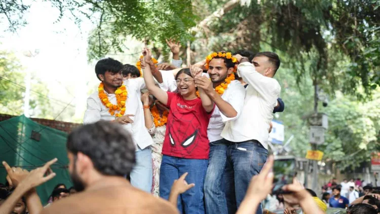 Victorious candidates of ABVP in DUSU College Elections