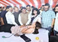 Odisha CM Mohan Charan Majhi attends the mega blood donation camp organised under the state-wide Seva Sankalp Abhiyan to mark PM Modi’s 76th birthday