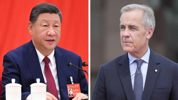 Chinese President Xi Jinping (Left) and Canadian Prime Minister Mark Carney (Right)