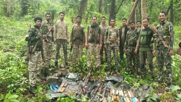 Security forces recovered Maoist dumps containing weapons, ammunition and communication equipment from forests in Bijapur and Sukma
