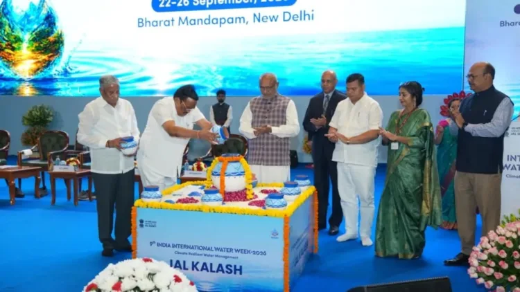 Vice President C P Radhakrishnan at the inaugural ceremony of the 9th India International Water Week 2026