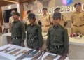 The Maoists at the Bankura district police headquarters following their surrender