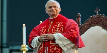 Pope Leo XIV in Harissa, Lebanon, on Dec. 1, 2025