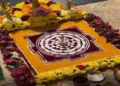 The Shrichakra Rangoli reflects the ancient Indian interplay of geometry, mathematics, spirituality and cosmic symbolism