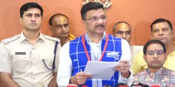 SJTA Chief Administrator Dr Arabinda Kumar Padhee briefing media after meeting