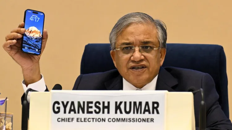 Chief Election Commissioner Gyanesh Kumar amid calls for his resignation and debate over constitutional safeguards (Image: The Hindu)