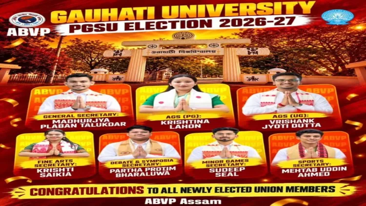 Victorious candidates of ABVP