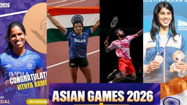 Vithya Ramraj (Athletics); Baranica Elangovan (Athletics) ;Hariharan (Badminton); Joshna Chinappa (Left to Right)
