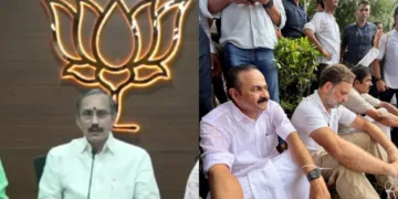 M T Ramesh
BJP State General Secretary (Left), CM Sateeshan with Rahul Gandhi (Right)