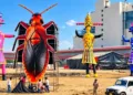Delhi burnt a 30-foot cockroach effigy alongside Ravana on Dussehra amid CJP protests