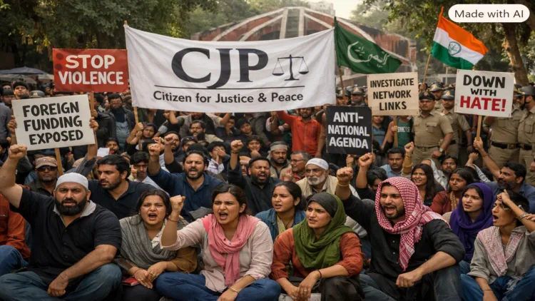Jantar Mantar Protest: CJP Faces Allegations of Foreign Funding (This image is generated by AI)