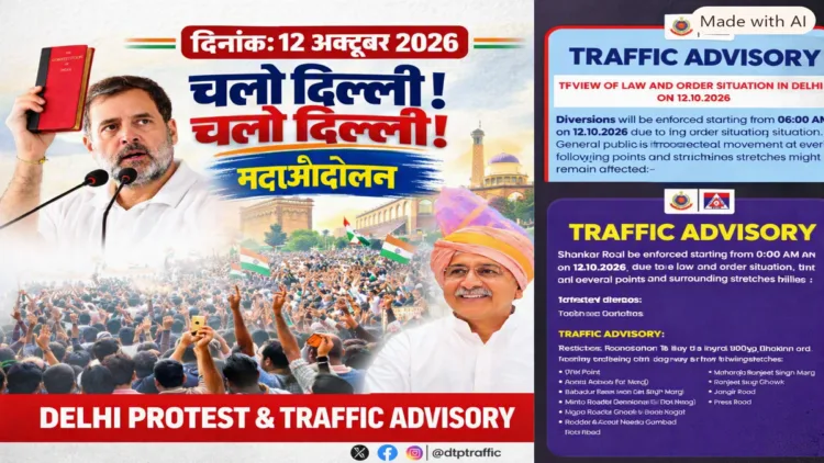 Delhi Traffic Advisory October 12: Check 30 Diversion Points & Affected Routes