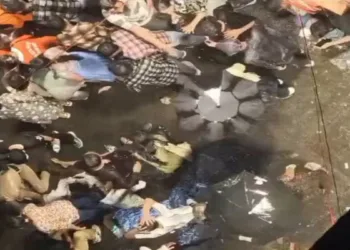 Site of the stampede that took place at Durga Puja Pandal in Kolkata