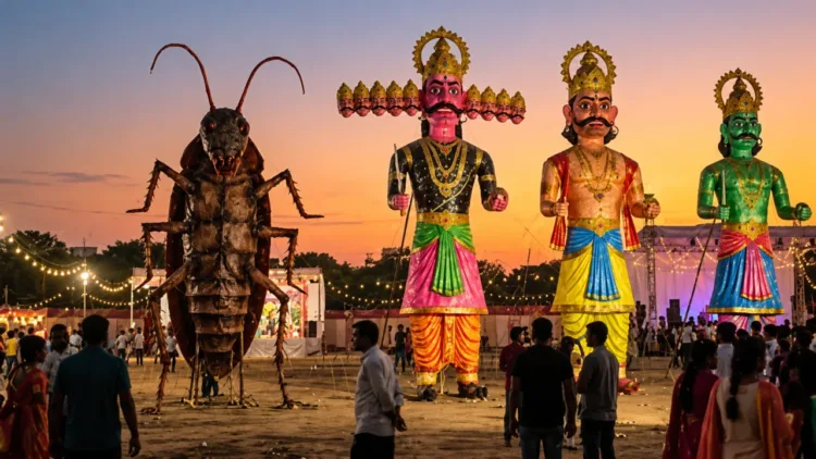 A giant cockroach effigy will be placed alongside Ravan, Kumbhkaran and Meghnad at a Delhi Ramleela ground.