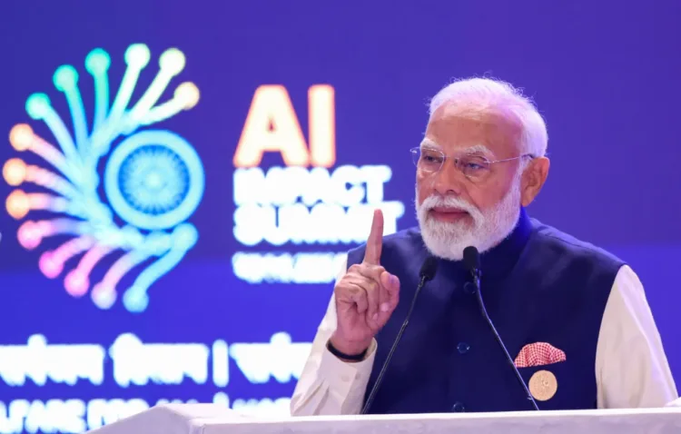 PM Modi at AI Impact Summit Feb 2026, video from the same event is getting viral with flase claims