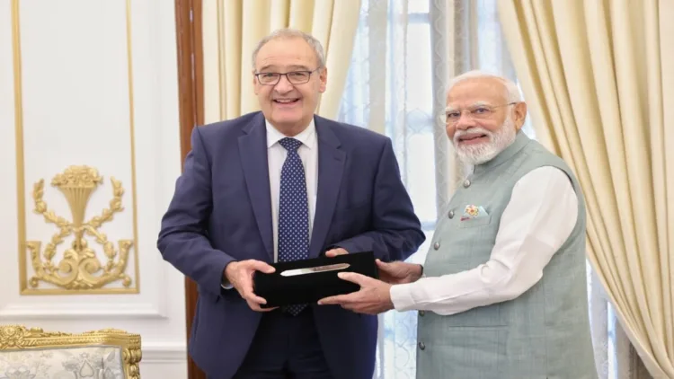 Swiss President Guy Parmelin and Prime Minister Narendra Modi