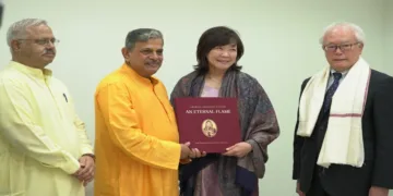 Akie Abe, wife of former Japanese Prime Minister late Shinzo Abe met RSS Sarkaryavah Dattatreya Hosabale