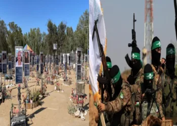 (Left) Israelis killed during Re'im music festival massacre (Right) Hamas terrorists