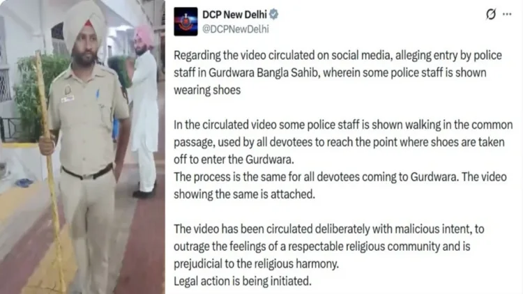 Delhi Police Slams 'Malicious' Video of Cops Wearing Shoes Near Gurdwara Bangla Sahib