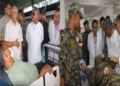 Manipur Home Minister visits the hospital to meet the BSF jawans who fell ill after suspected food poisoning