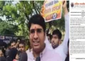 ABVP protest in DU on the Call of 'Stop Anarchy, Embrace Democracy', Opposing the Congress-Left's Anarchy and Politics of Regime Change