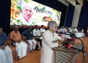 Prajna Pravah national convener J. Nandakumar speaking at the event