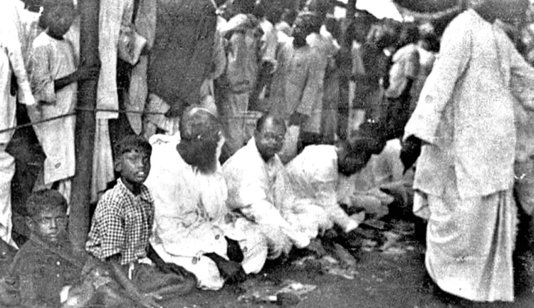 Netaji Subhas Chandra Bose having Prasad at Samity puja in 1939