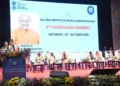 Vice-President of India C. P. Radhakrishnan addressing the second convocation of the All India Institute of Medical Sciences (AIIMS), Deoghar, in Jharkhand, on October 10, 2026