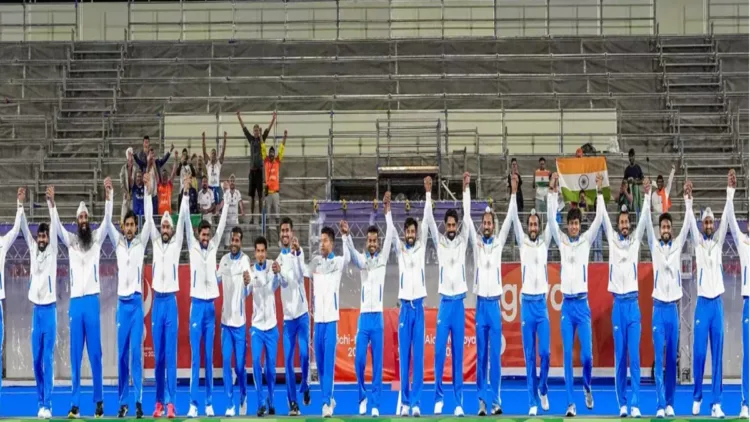 Indian Men's Hockey team which won gold medal in Asian Games 2026