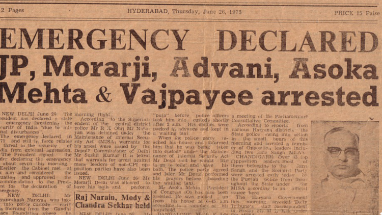 Opposition leaders were arrested during 1975 emergency